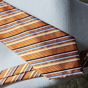 Zianetti 100% silk tie orange blues